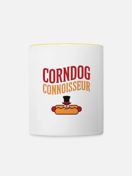 Corndog Connoisseur - Tasse zweifarbig - Weiß/Gelb