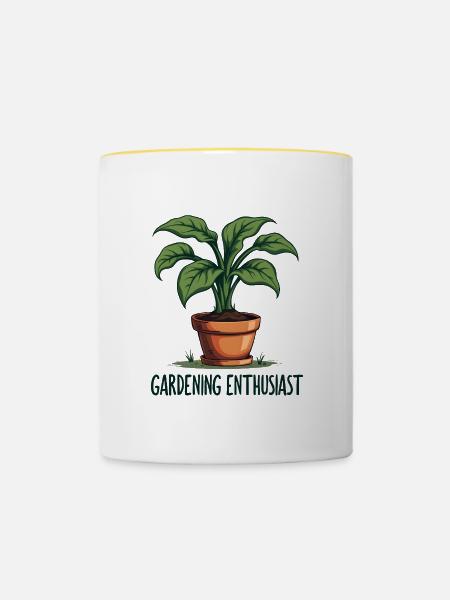 Gardening Enthusiast - Tasse zweifarbig - Weiß/Gelb