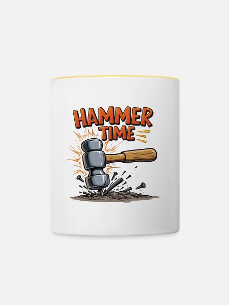 Hammerzeit! - Tasse zweifarbig - Weiß/Gelb