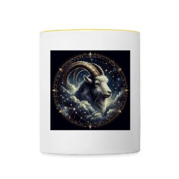 CAPRICORN / Zodiac - Contrasting Mug - white/yellow - Front