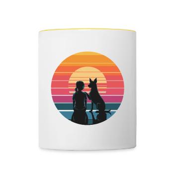 Meilleurs amis – Sunset & Loyal Company - Mug contrasté - blanc/jaune - Devant