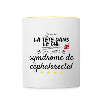 J'ai un syndrome céphalorectal - Mug contrasté - blanc/jaune - Devant