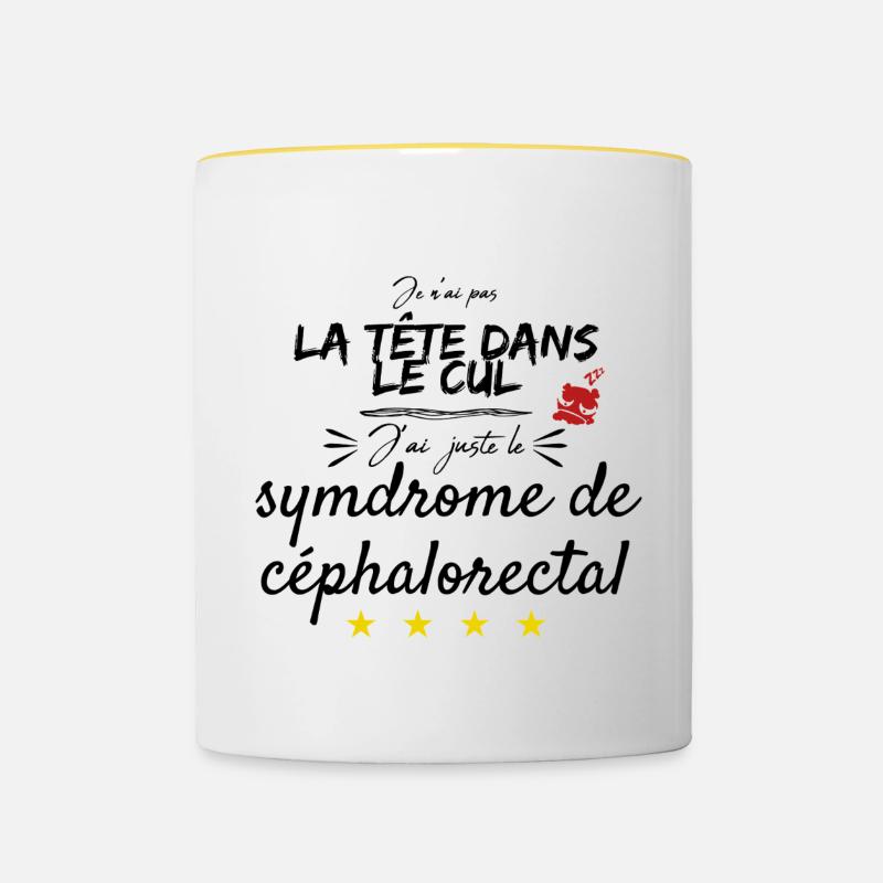 J'ai un syndrome céphalorectal - Mug contrasté - blanc/jaune