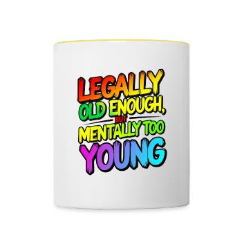 Legally old enough - Contrasting Mug - white/yellow - Front