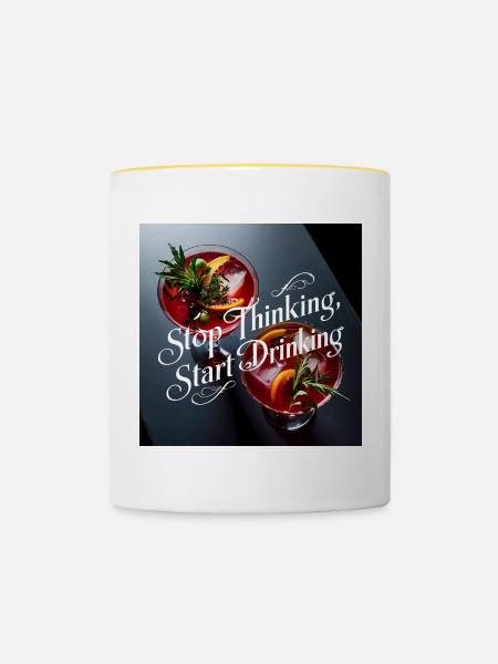 Cocktails mit Humorvollen Text - Tasse zweifarbig - Weiß/Gelb