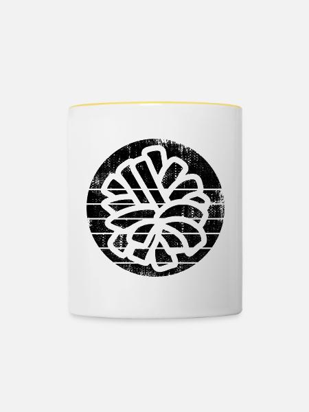 Cheerleader Pompons Skizze - Tasse zweifarbig - Weiß/Gelb