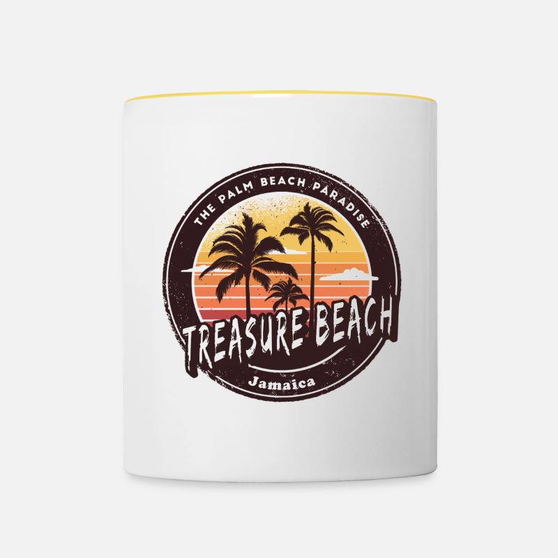 Treasure Beach Jamaica Caribbean - Contrasting Mug - white/yellow