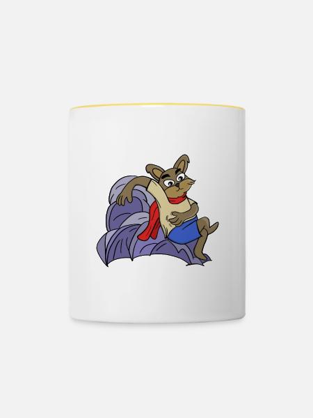 Schlauer Fuchs - Tasse zweifarbig - Weiß/Gelb