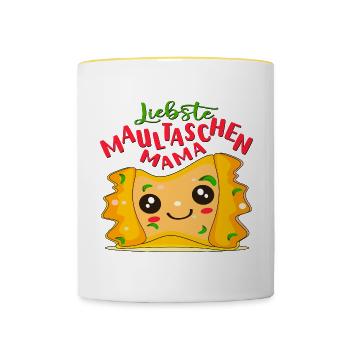 MUTTERTAG MAMA MAULTASCHEN - Tasse zweifarbig - Weiß/Gelb - Vorne