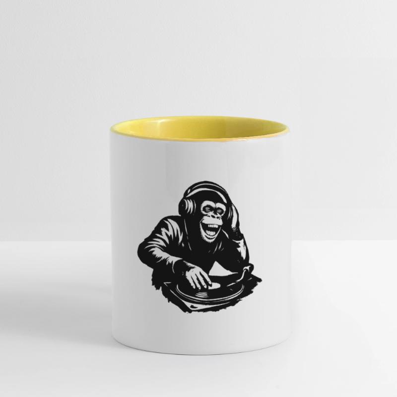 DJ The Monkey Dance Banksy Style Contrasting Mug