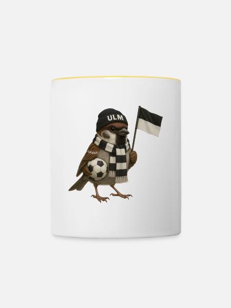 Ulmer Spatzen - Tasse zweifarbig - Weiß/Gelb