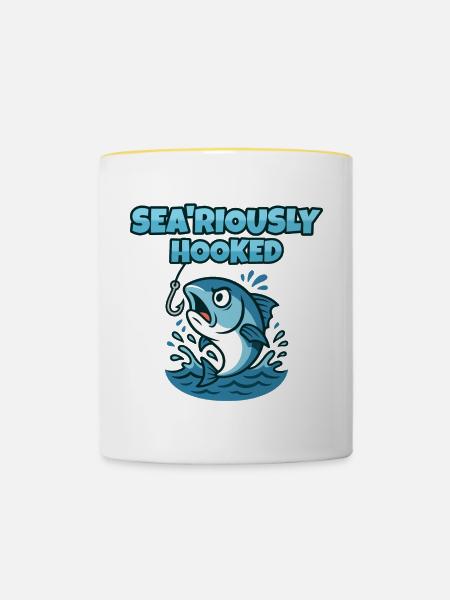 Seegehakt - Tasse zweifarbig - Weiß/Gelb