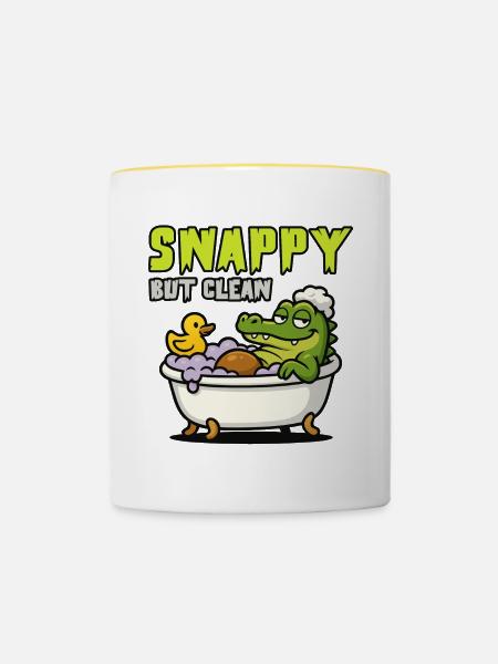 Swappy im Whirlpool - Tasse zweifarbig - Weiß/Gelb
