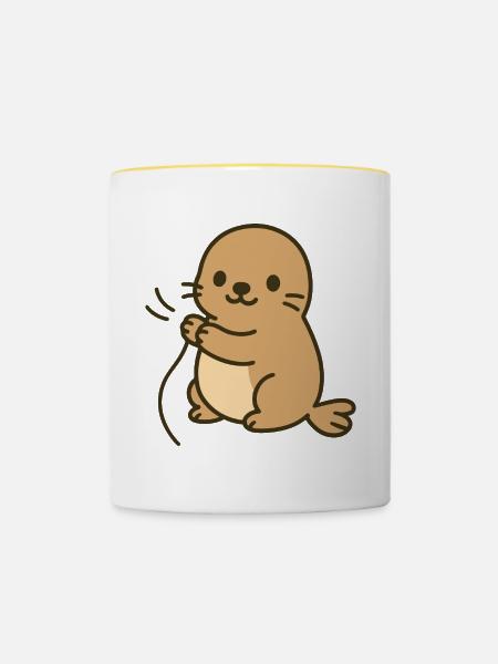 Eingekuschelt & Meer - Tasse zweifarbig - Weiß/Gelb