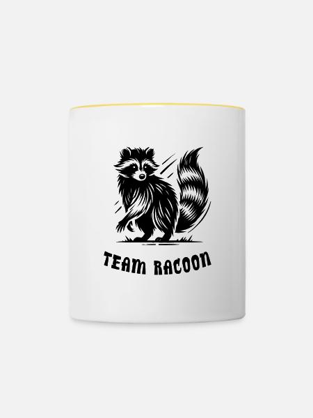 Team Waschbär - Tasse zweifarbig - Weiß/Gelb