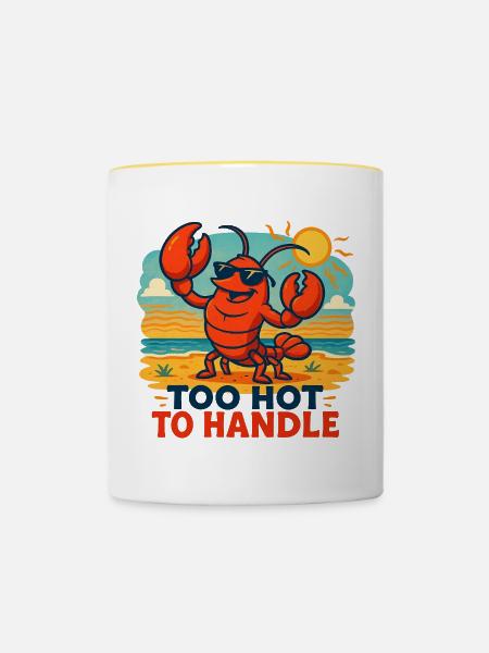 Lebhafter Sommerhummer Illustration - Tasse zweifarbig - Weiß/Gelb
