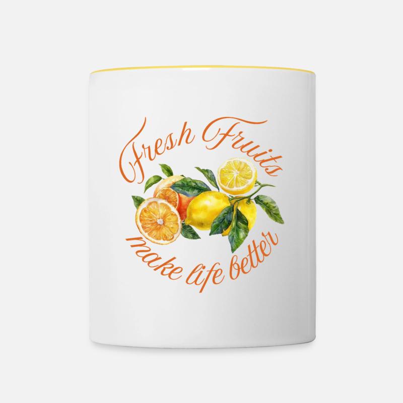 Lemon - Tasse zweifarbig - Weiß/Gelb