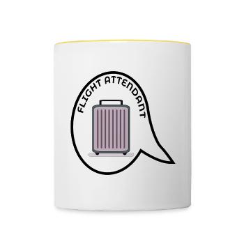 KOFFER FÜR FLUGBEGLEITER - Tasse zweifarbig - Weiß/Gelb - Vorne