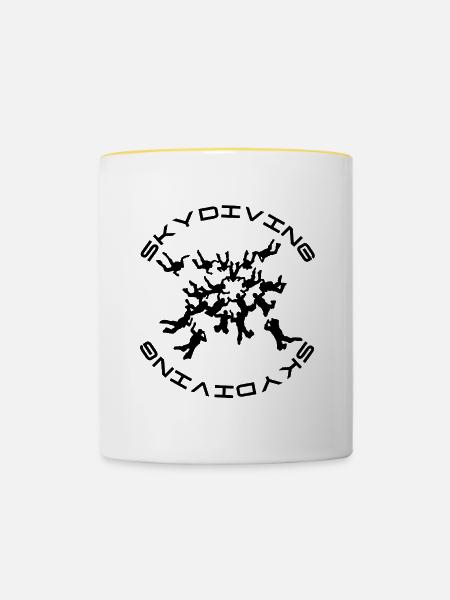 Skydiving - Tasse zweifarbig - Weiß/Gelb