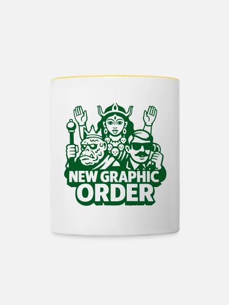 NGO Crazy Trio - Tasse zweifarbig - Weiß/Gelb