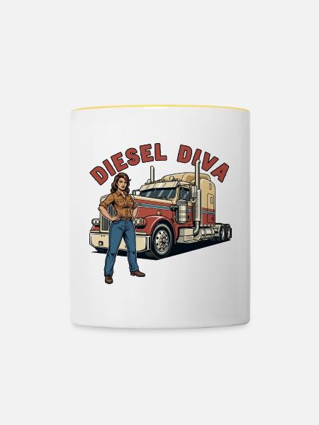Diesel Diva - Tasse zweifarbig - Weiß/Gelb
