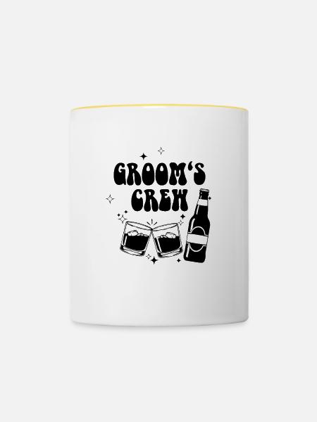 Groom's Crew - Tasse zweifarbig - Weiß/Gelb