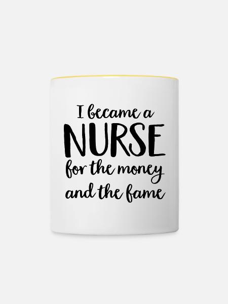 Krankenschwester - Tasse zweifarbig - Weiß/Gelb