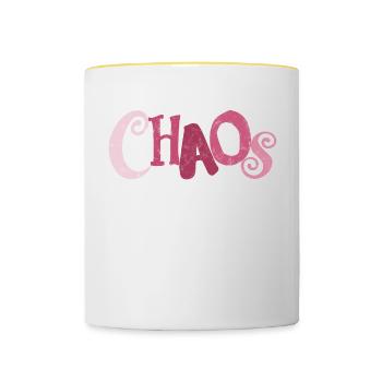 Chaos Beauftragte - lustiger Spruch für Mütter - Tasse zweifarbig - Weiß/Gelb - Vorne