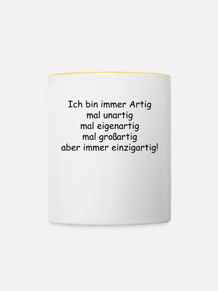 Ich bin einzigartig! - Tasse zweifarbig - Weiß/Gelb