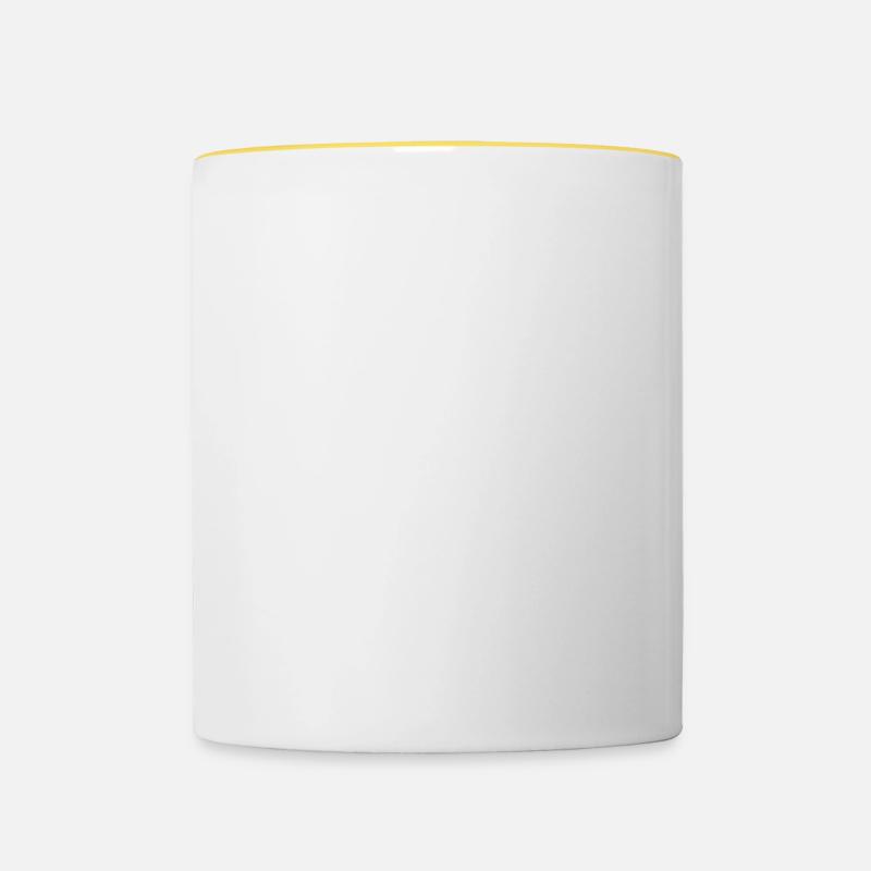 Einmal Techno Immer Techno - Tasse zweifarbig - Weiß/Gelb