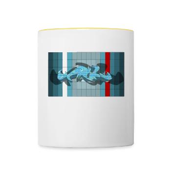 graffiti - Mug contrasté - blanc/jaune - Devant