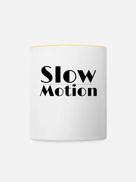 Slow Motion - Tasse zweifarbig - Weiß/Gelb