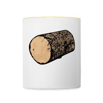 Bois pop art - Mug contrasté - blanc/jaune - Devant