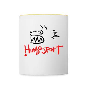 Dog sport black - Contrasting Mug - white/yellow - Front