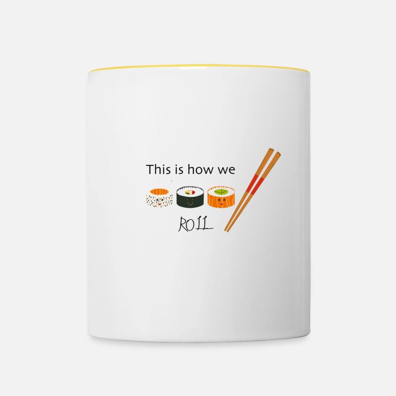sushi - Contrasting Mug - white/yellow