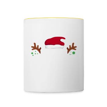 Merry Christmas Santa Rudolph idée cadeau - Mug contrasté - blanc/jaune - Devant