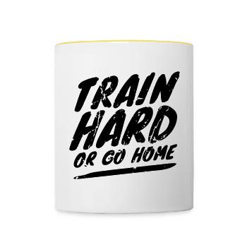 Devis fitness - Mug contrasté - blanc/jaune - Devant