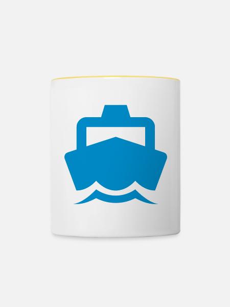 Ship Schiff - Tasse zweifarbig - Weiß/Gelb