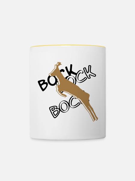Bock³ - Tasse zweifarbig - Weiß/Gelb