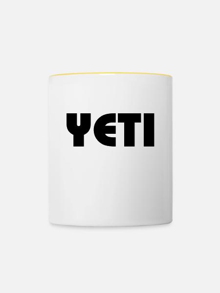 Yeti - Tasse zweifarbig - Weiß/Gelb