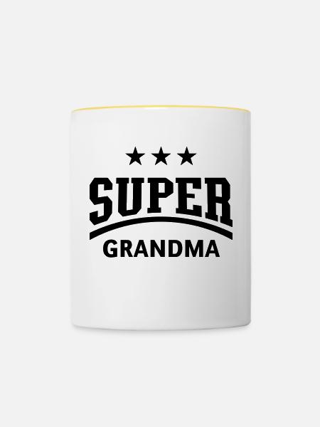 Super Oma - Tasse zweifarbig - Weiß/Gelb