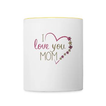 Fête des mères - Mug contrasté - blanc/jaune - Devant