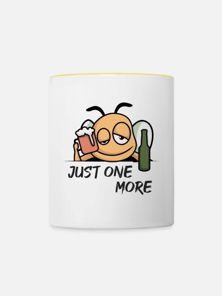 Just One More - Tasse zweifarbig - Weiß/Gelb