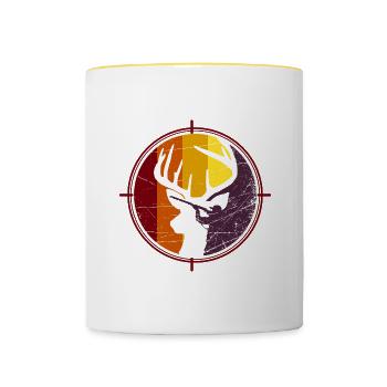 Hunter - Hunting - Deer - Contrasting Mug - white/yellow - Front