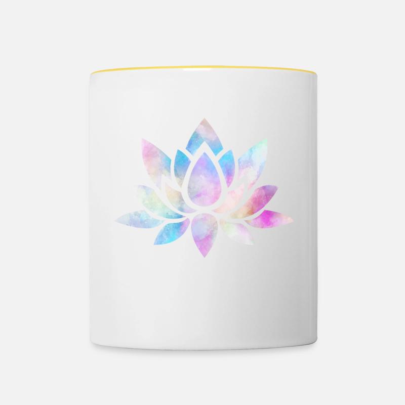 Nénuphar coloré - Mug contrasté - blanc/jaune