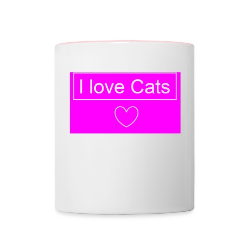 Ich liebe Katzen - Tasse zweifarbig