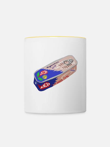 Makrele - Tasse zweifarbig - Weiß/Gelb