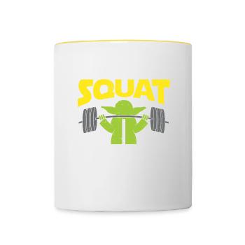 Squat You Must Amusant Workout Fitness Gym - Mug contrasté - blanc/jaune - Devant