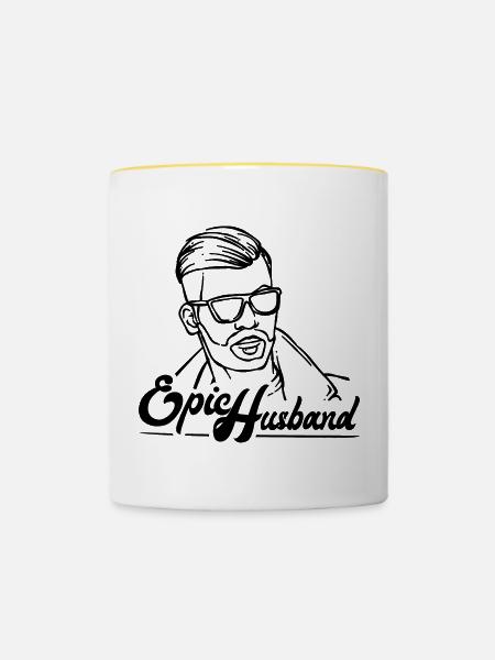 EPIC Husband - Tasse zweifarbig - Weiß/Gelb