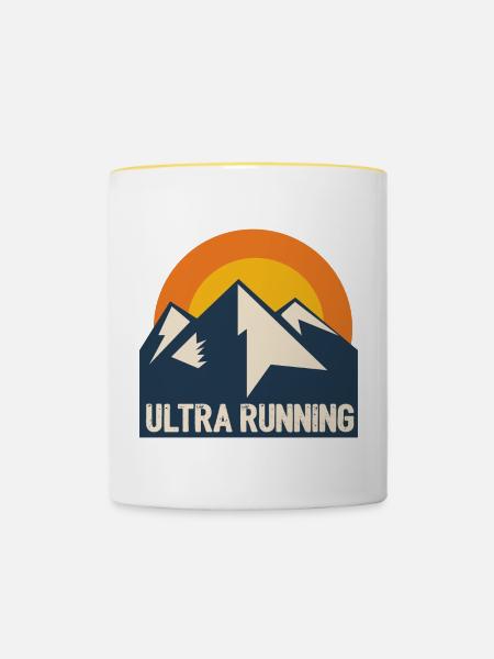 Ultra Laufen - Tasse zweifarbig - Weiß/Gelb
